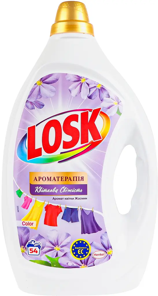 Гель для прання Losk Колор Ароматерапія Ефірні масла та аромат квітки Жасмін, 2.43 л - фото 6