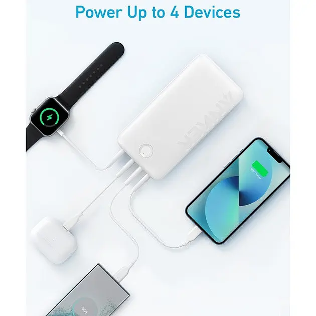 Портативний акумулятор - універсальна батарея Anker Power Bank 40000mAh 347 30W (A1377) біла - фото 6