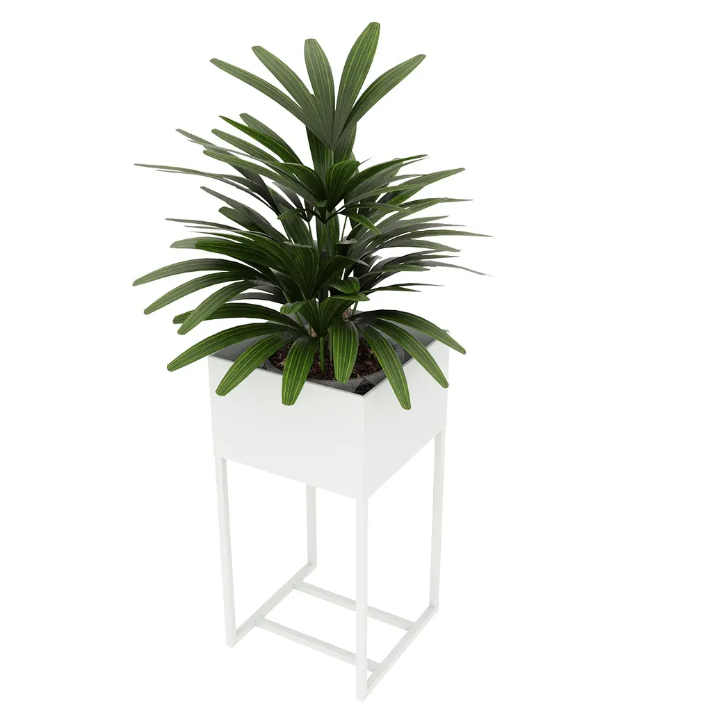 Вазон-кашпо для квітів Nice & Cozy Stand 40x40x80 см на підставці білий