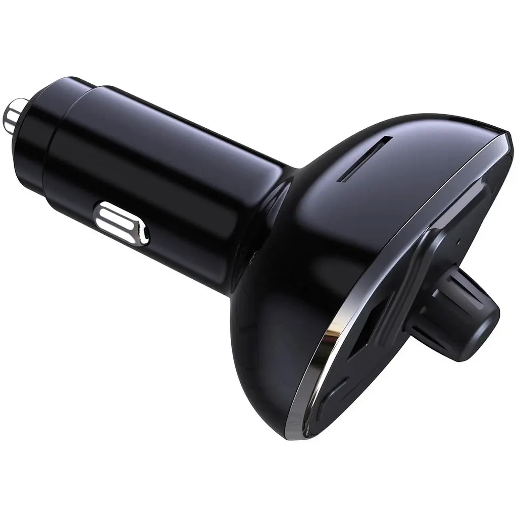 Автомобільний FM модулятор трансмітер XO BCC05 18W QC3.0 2 USB чорний - фото 3