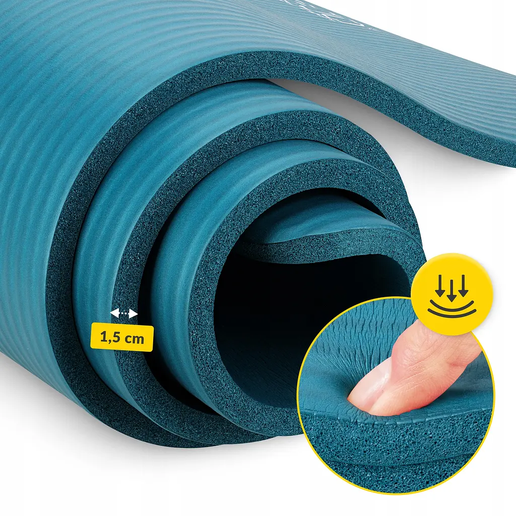 Килимок (мат) спортивний 4FIZJO NBR 180 x 60 x 1.5 см для йоги та фітнесу Sea Green (P-5905973406734) - фото 3