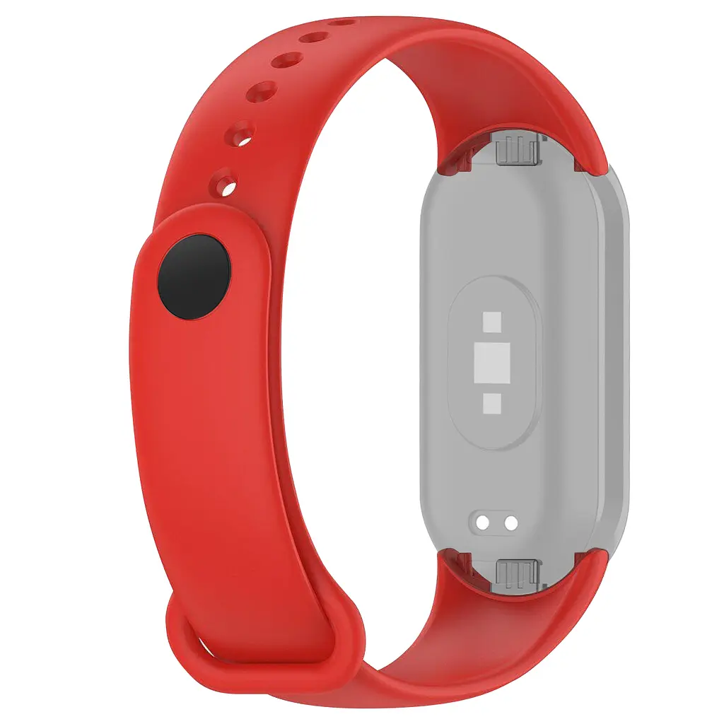Силіконовий ремінець для фітнес браслетів Xiaomi Mi Band 8 Smart Band 9, Silicone, red, зі зручною застібкою, на фітнес трекер та смарт годинник, ArmorStandart (ARM68024) - фото 2