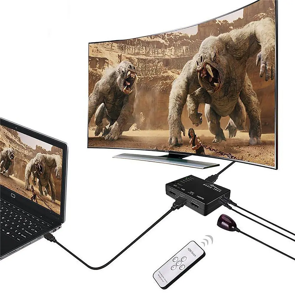 Коммутатор HDMI 5xports HDMI switch, remote controlled, 4K resolution support Media-Tech - фото 6