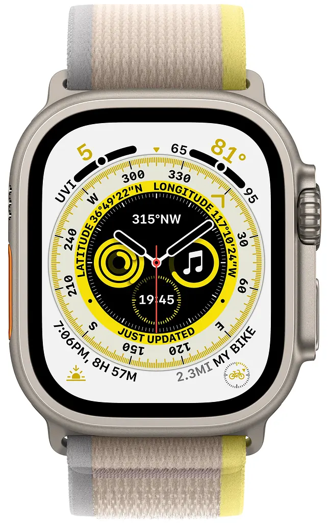 Смарт-годинник Apple Watch Ultra 49mm Titanium Case with Yellow/Beige Trail Loop S/M [MNHD3/MNHK3] [73830] - фото 2
