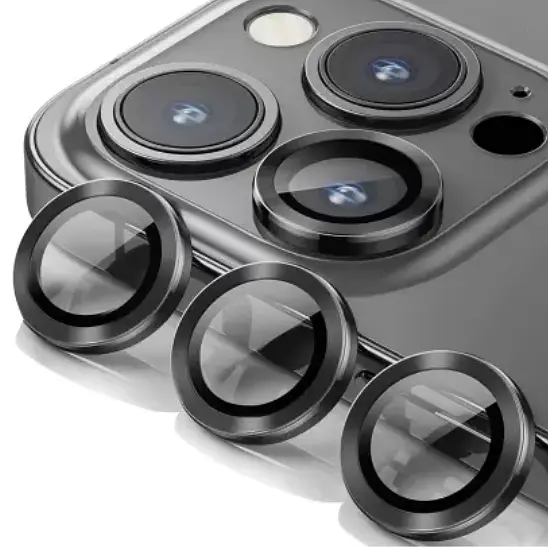 Защитное стекло на камеру DK для Apple iPhone 14 Pro Lens Metal Ring Eagle Eye 015733 black 2 шт. - фото 3
