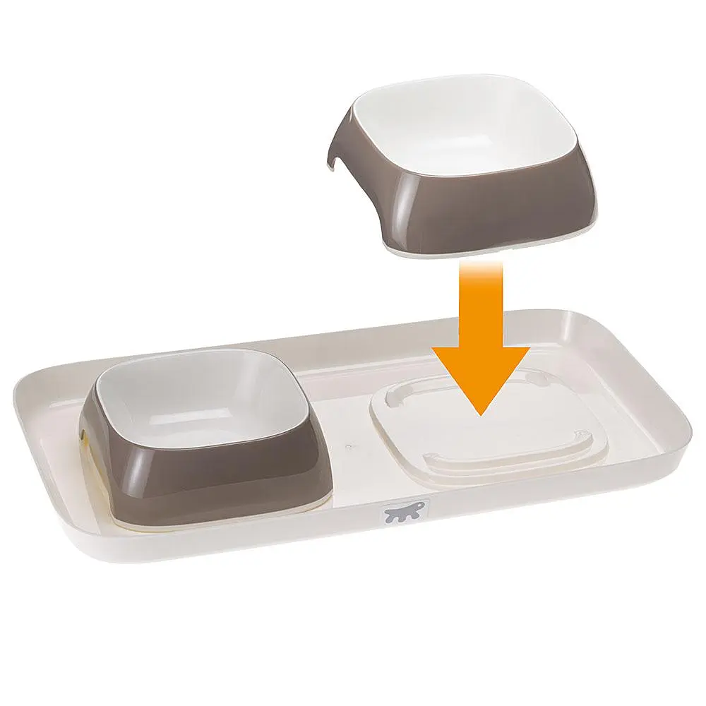 Миски на підставці для собак та котів Ferplast Glam Tray Extra Small пластикові сірі 40x23x4.5 см 400 мл 71908321 - фото 8