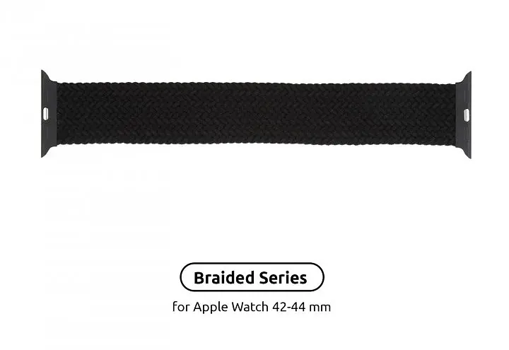 Ремінець Braided Solo Loop Band для Apple Watch 42/44/45mm Charcoal Size 6 148mm [54200] - фото 2