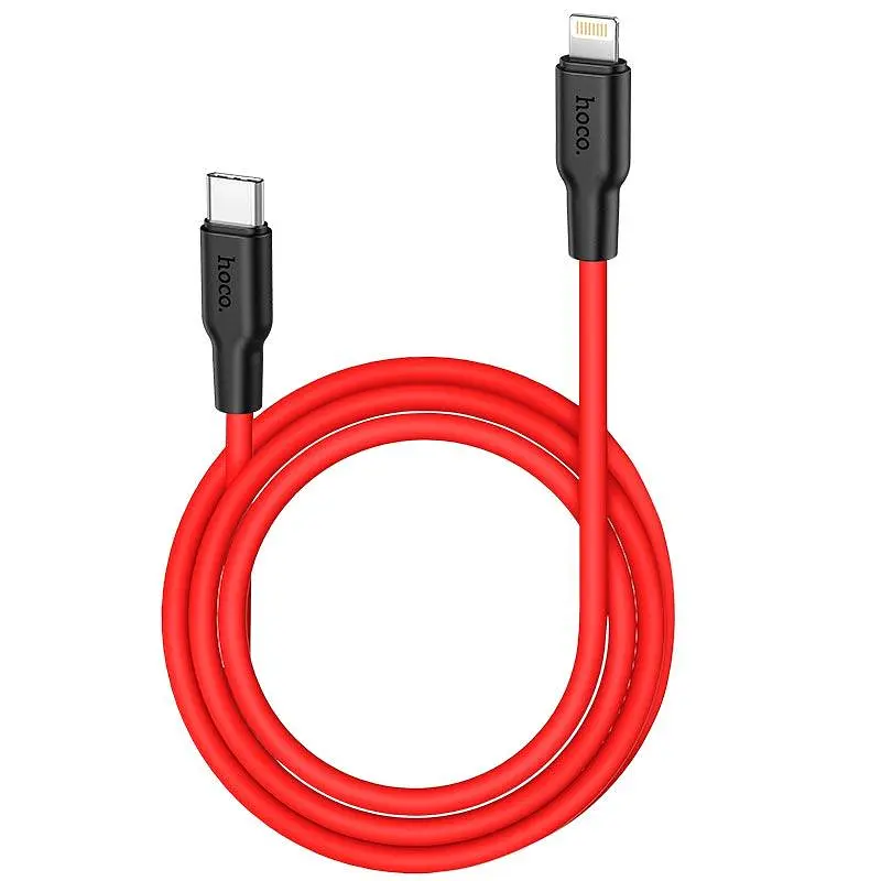 Кабель Hoco Type-C to Lightning Silicone PD charging data cable X21 Plus 1 м 3A 20W - фото 2