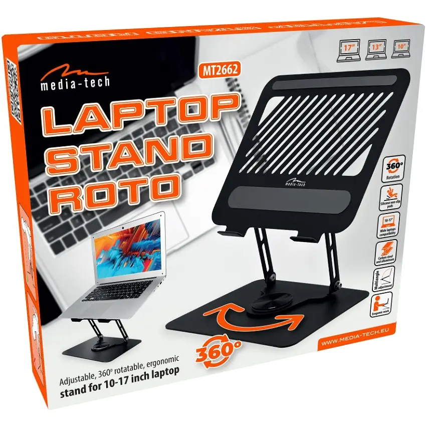 Підставка для ноутбука ROTO 10-17" Aluminum Alloy Media-Tech - фото 5