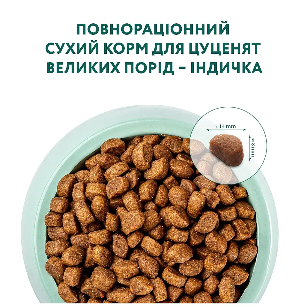 Сухий корм для цуценят великих порід Optimeal повнораціонний індичка 12 кг (B1741601) - фото 3
