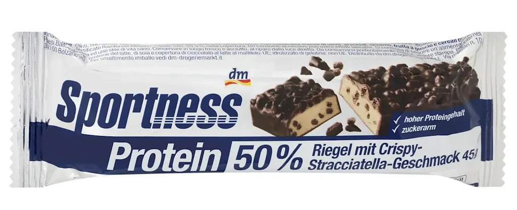 Протеїновий батончик Sportness 50% білка Crispy & Stracciatella, 45 г