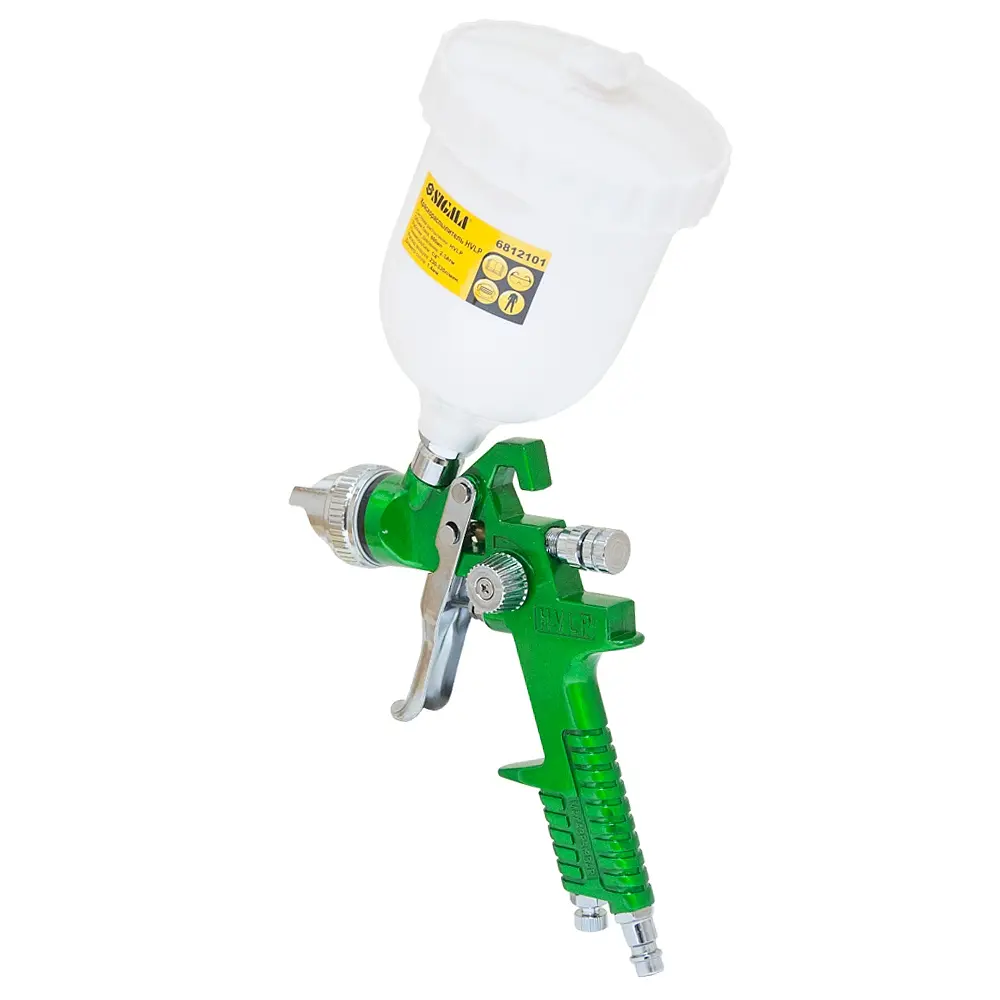 Фарборозпилювач Sigma HVLP 1.3 мм з верхнім баком 600 мл Green (6812101) - фото 3