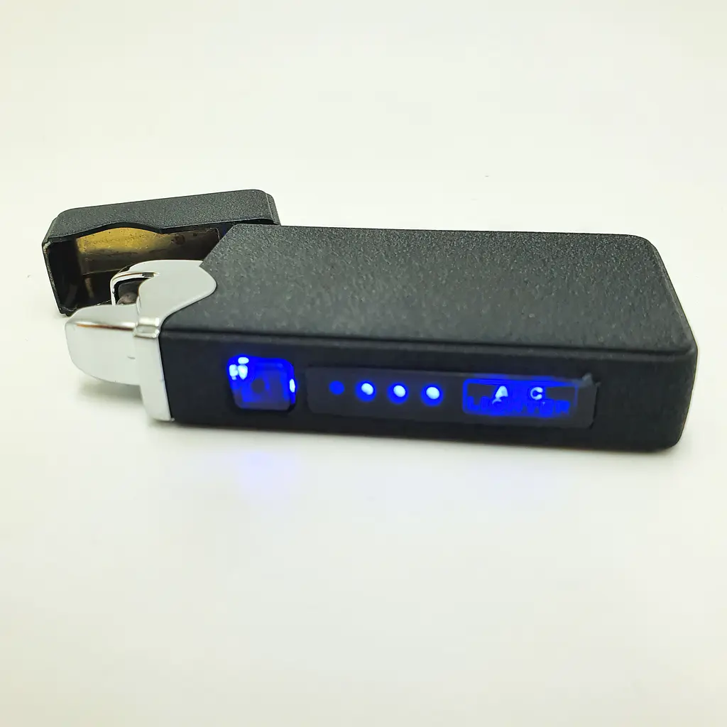 Запальничка електроімпульсна USB сенсорна електрична акумуляторна 2 дуги в подарунковій коробці UKC 7037 чорний - фото 5