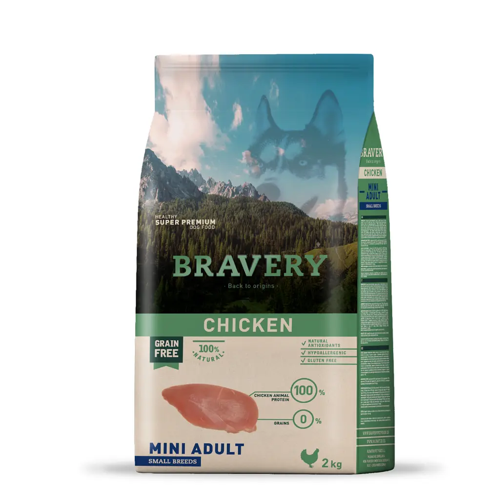 Сухий корм для собак дрібних порід BRAVERY Chicken Mini Adult з куркою 2 кг