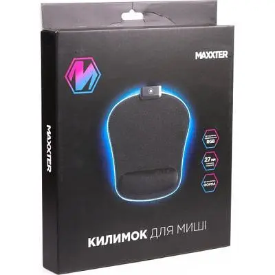 Килимок для мишки Maxxter (MMP-LEDPAD-BK) RGB Black (MMP-LEDPAD-BK) - фото 4
