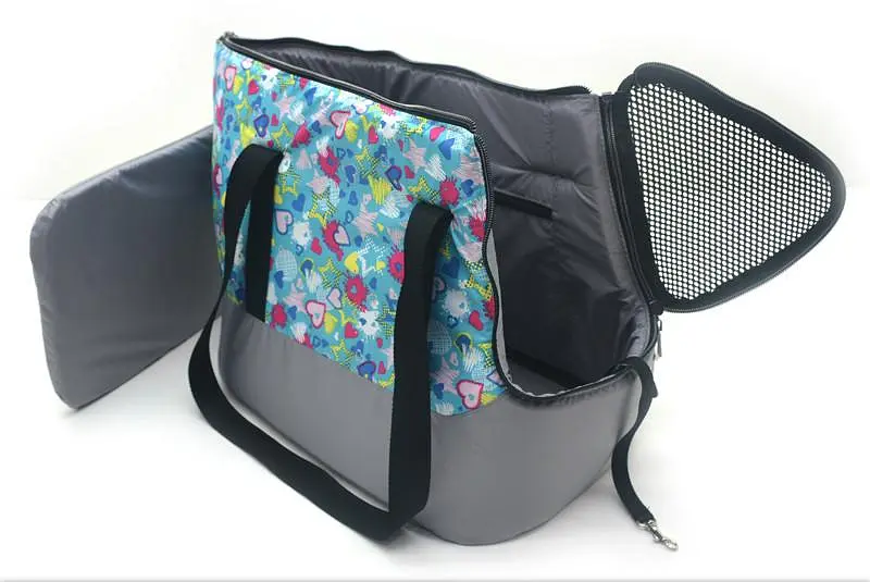 Сумка-переноска для котів та собак Zoo-hunt Лежебока №0 23х35х31 см бірюзова - фото 2