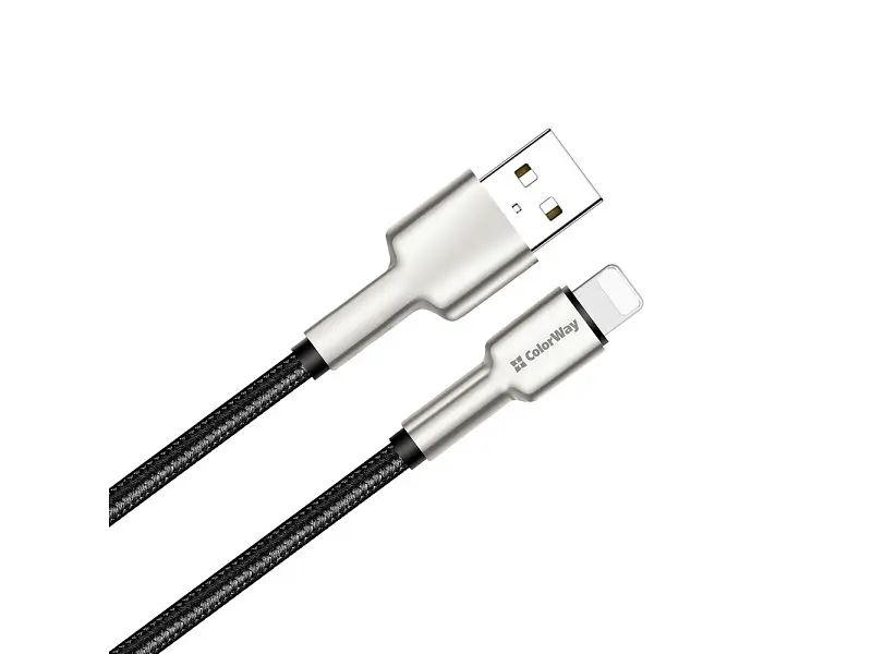 Кабель ColorWay USB - Lightning 1m Black (CW-CBUL046-BK) - фото 9