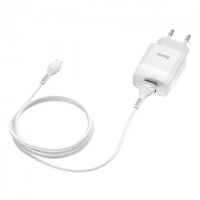 Зарядное сетевое Hoco C73A Glorious 2USB 2.4A MicroUSB Белый - фото 3