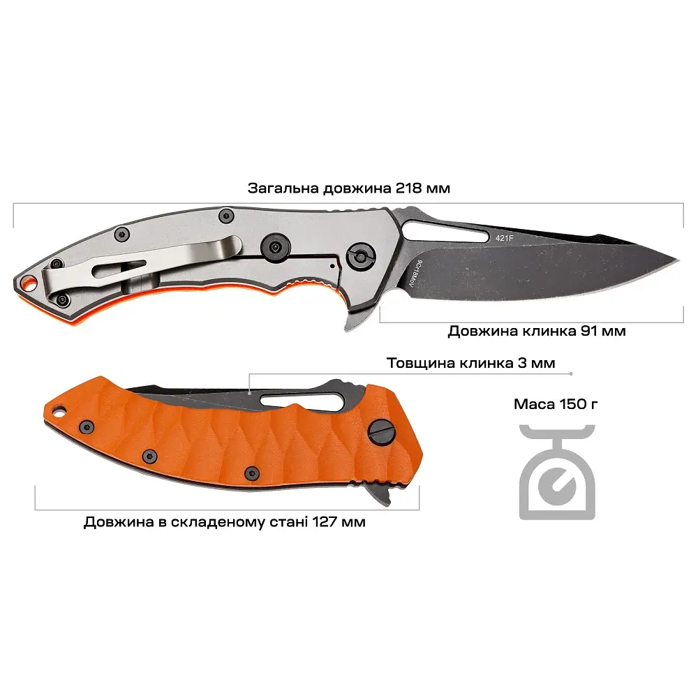 Нож Skif Shark II BSW Orange - фото 9
