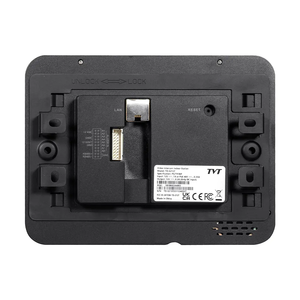 IP-відеодомофон з WiFi 7" TVT TD-E2137-PE/TP/WF Black (82-00404) - фото 4