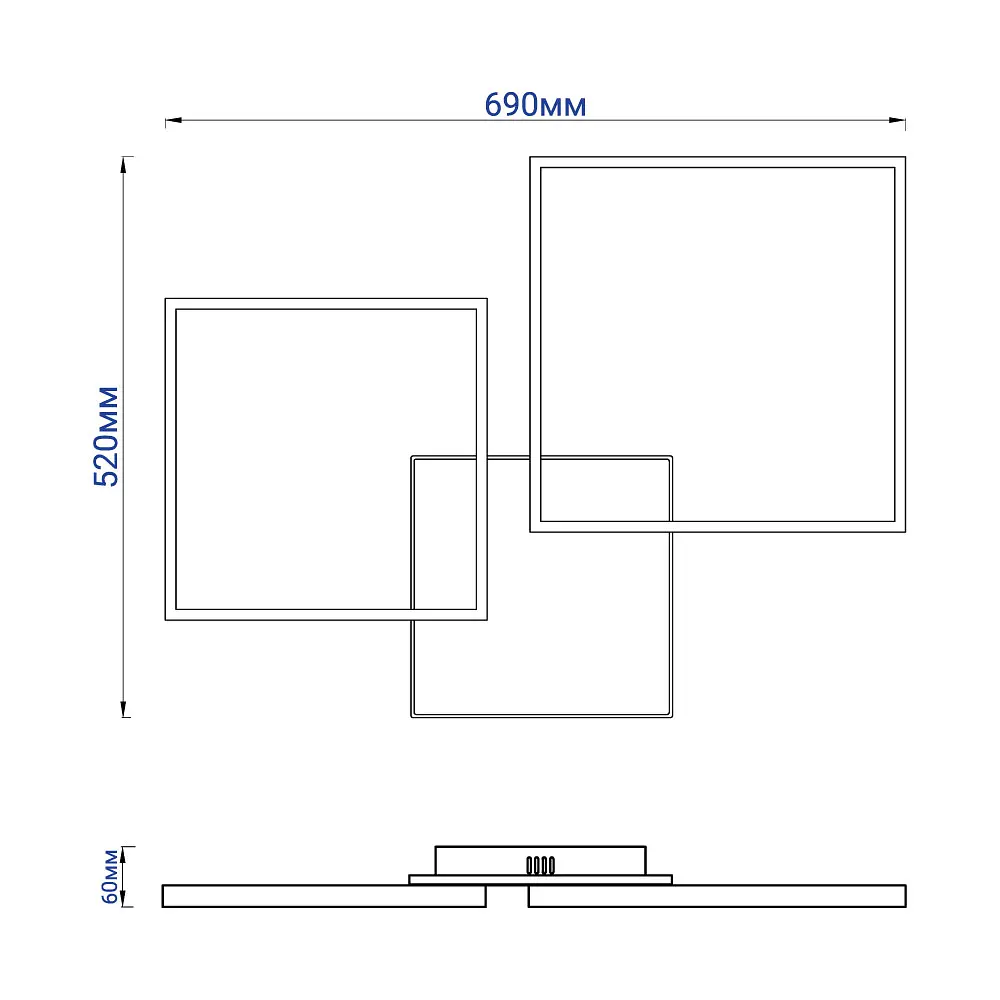Светодиодная накладная люстра Feron AL6300 QUADRO M 90Вт белый - фото 2