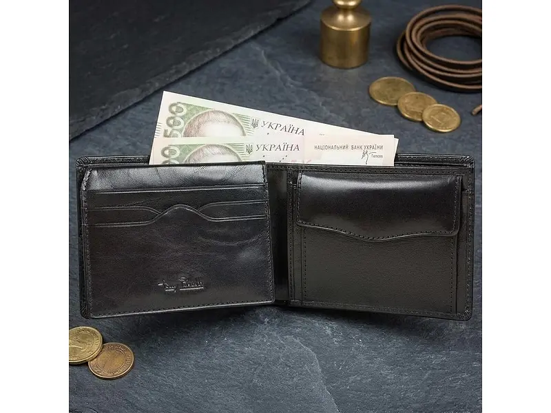 Чоловіче портмоне Italico з натуральної шкіри 533 Чорне 12.5х9.5х2 см TONY PEROTTI acs0032418 - фото 6