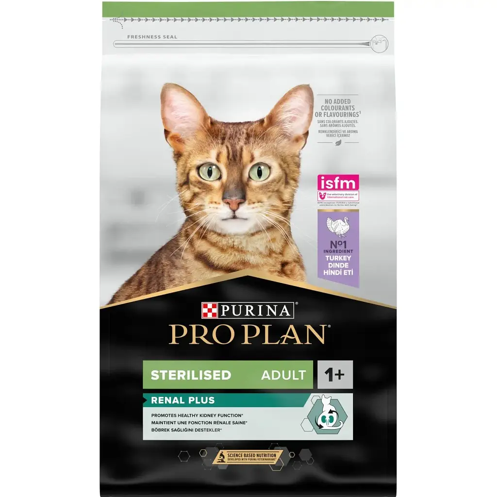 Сухий корм для стерилізованих котів Purina Pro Plan Sterilised Adult 1+ Renal Plus з індичкою 10 кг (12434168) - фото 2