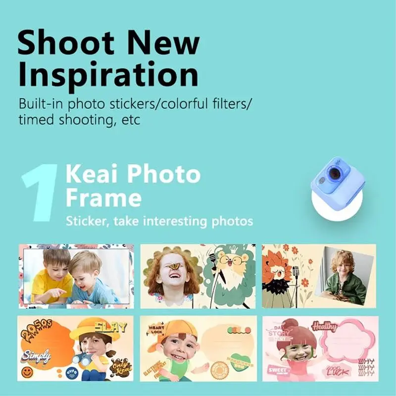 Дитяча камера миттєвого друку Instant Print Camera P79 (Синій) - фото 7