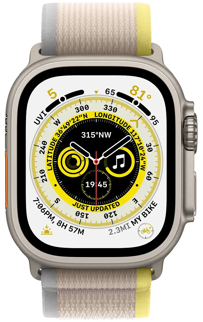 Смарт-часы Apple Watch Ultra 49mm Titanium Case with Yellow/Beige Trail Loop S/M [MNHD3/MNHK3] Б/У [163237] - фото 2