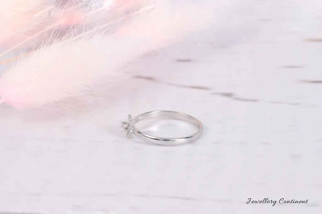Каблучка з білого золота з діамантом 18 K-0303 - фото 2