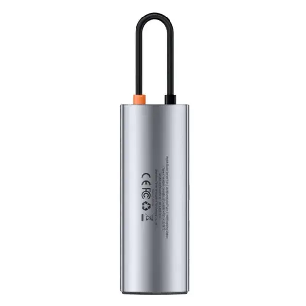 USB-хаб Baseus Metal Gleam Series 7-Port (Type-C to HDXiaomi4K@60Hz*1+USB3.0*3+PD*1+SD/TF*1) B00030708811-00 Grey - фото 4