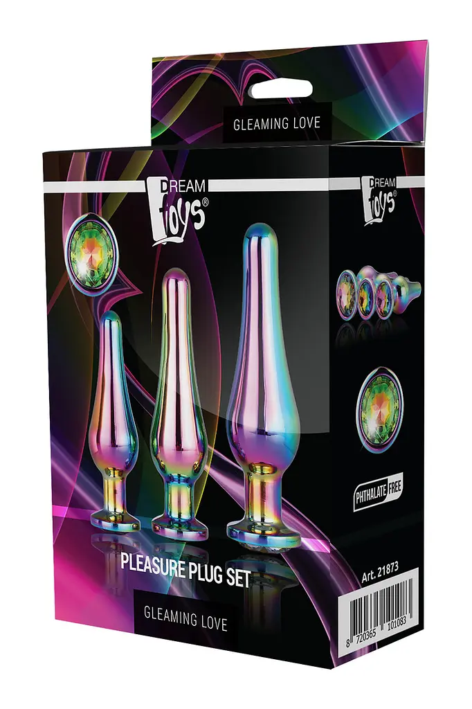 DT21873 набір анальних пробок конічної форми Dream Toys GLEAMING LOVE PLEASURE SET MULTICOLOUR - фото 3