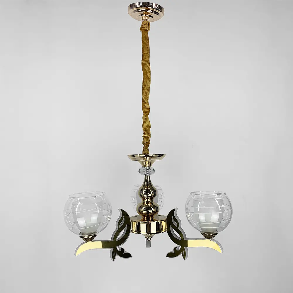 Люстра со светодиодным золотым корпусом и 3 двойных плафона Line.F 81181/3 GD - фото 7