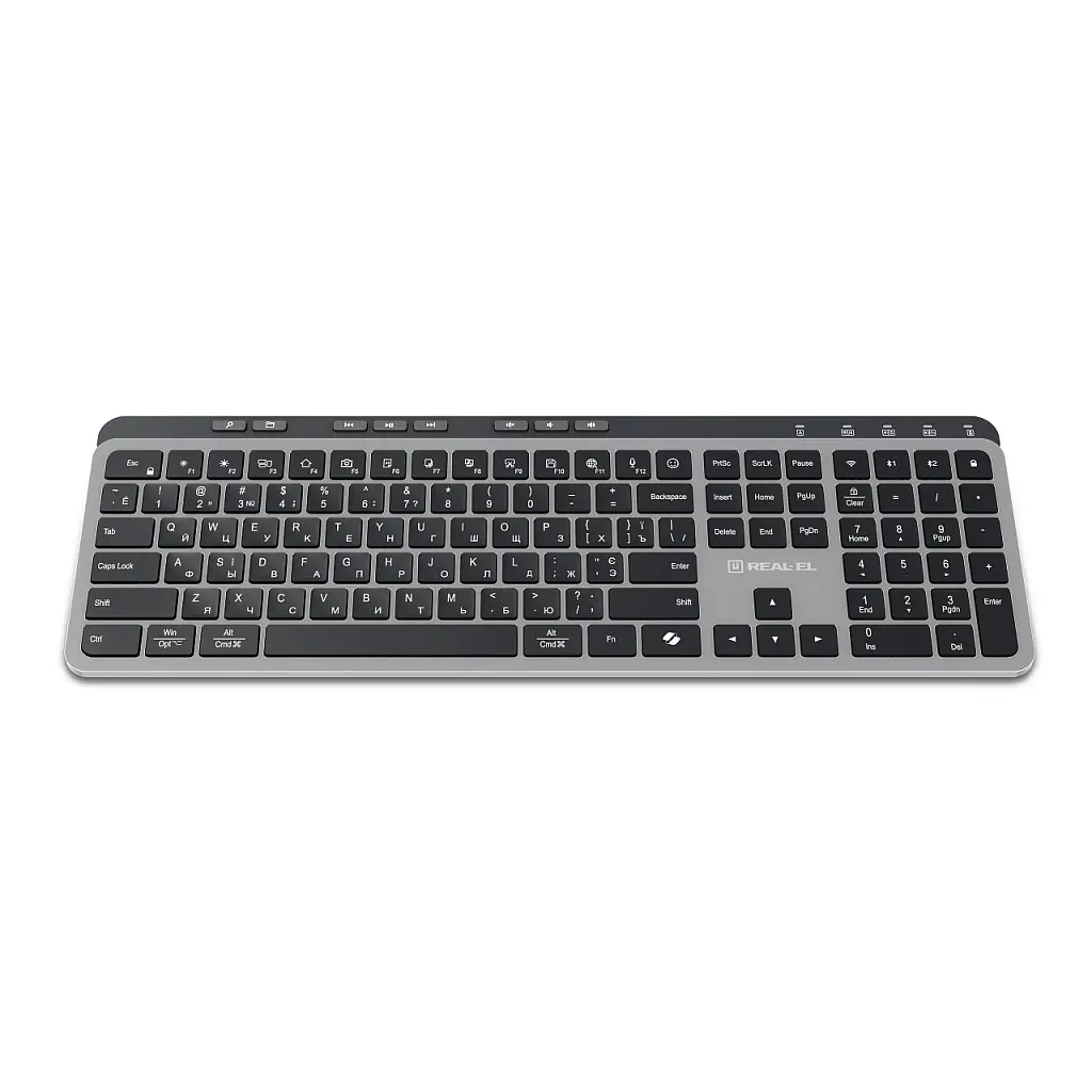 Клавіатура REAL-EL RK-737W Wireless/Bluetooth Black/Grey (EL123100060) - фото 5