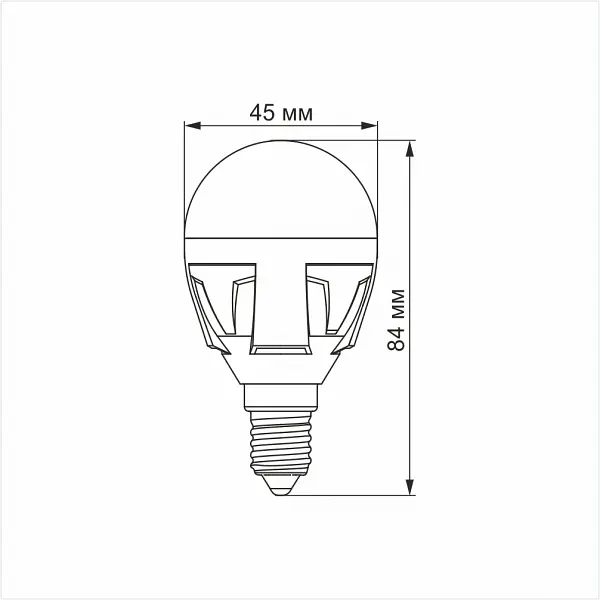 LED лампа VIDEX PREMIUM G45 7W E14 3000K - фото 3