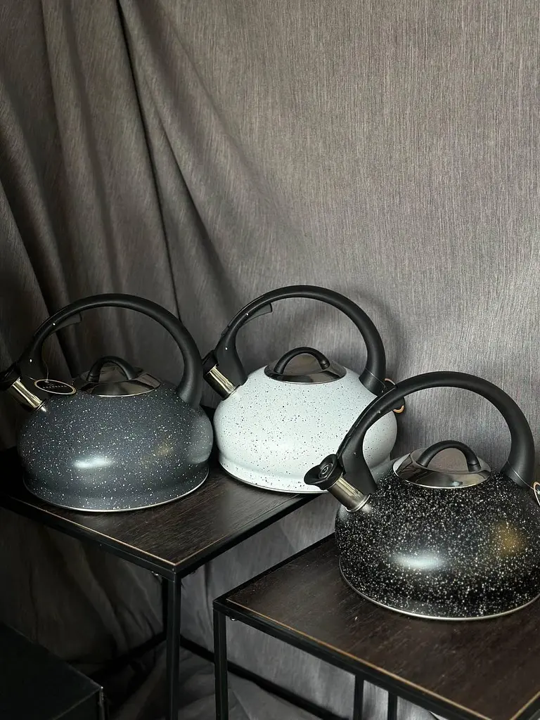 Чайник нержавіюча сталь з мармуровим покриттям Edenberg EB-8812 з капсульним дном зі свистком 3л Білий - фото 6