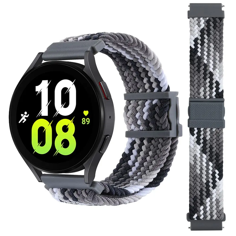 Нейлоновий ремінець Universal 22 mm Elastic Adjustment Samsung/Amazfit/Huawei Colorful Grey - фото 3