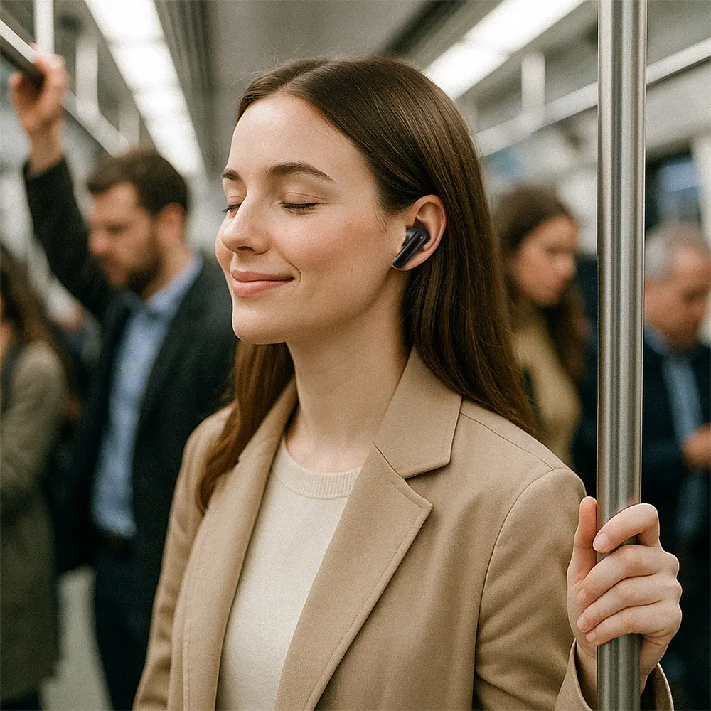 Бездротові навушники Acefast W5 hybrid noise reduction true wireless earbuds Black (6974316285373) - фото 8