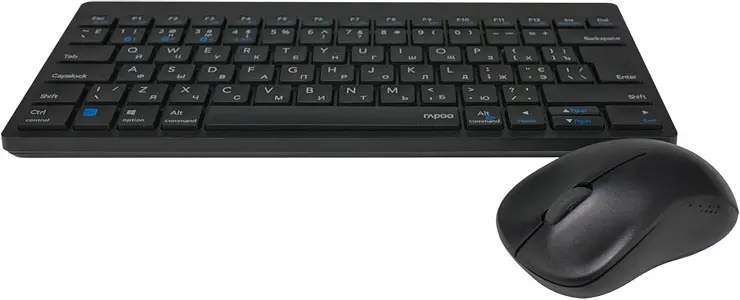 Комплект RAPOO 8000M Multi-mode Wireless Keyboard &amp; Mouse black (19096) - фото 2