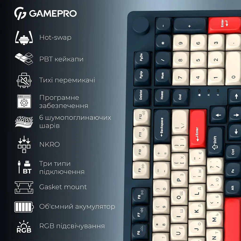 Клавіатура GamePro Asgard Drakkar (MK305BL) - фото 6