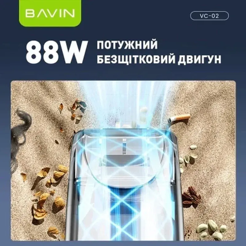 Пилосос BAVIN VC-02 15000Pa 2000 mAh Wh (Z-VC02 WH) - фото 6