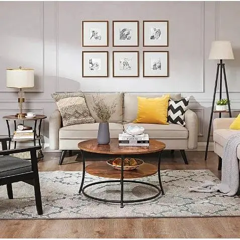 Журнальный столик Leobert Vasagle 80x80x45 см в стиле Loft - фото 6