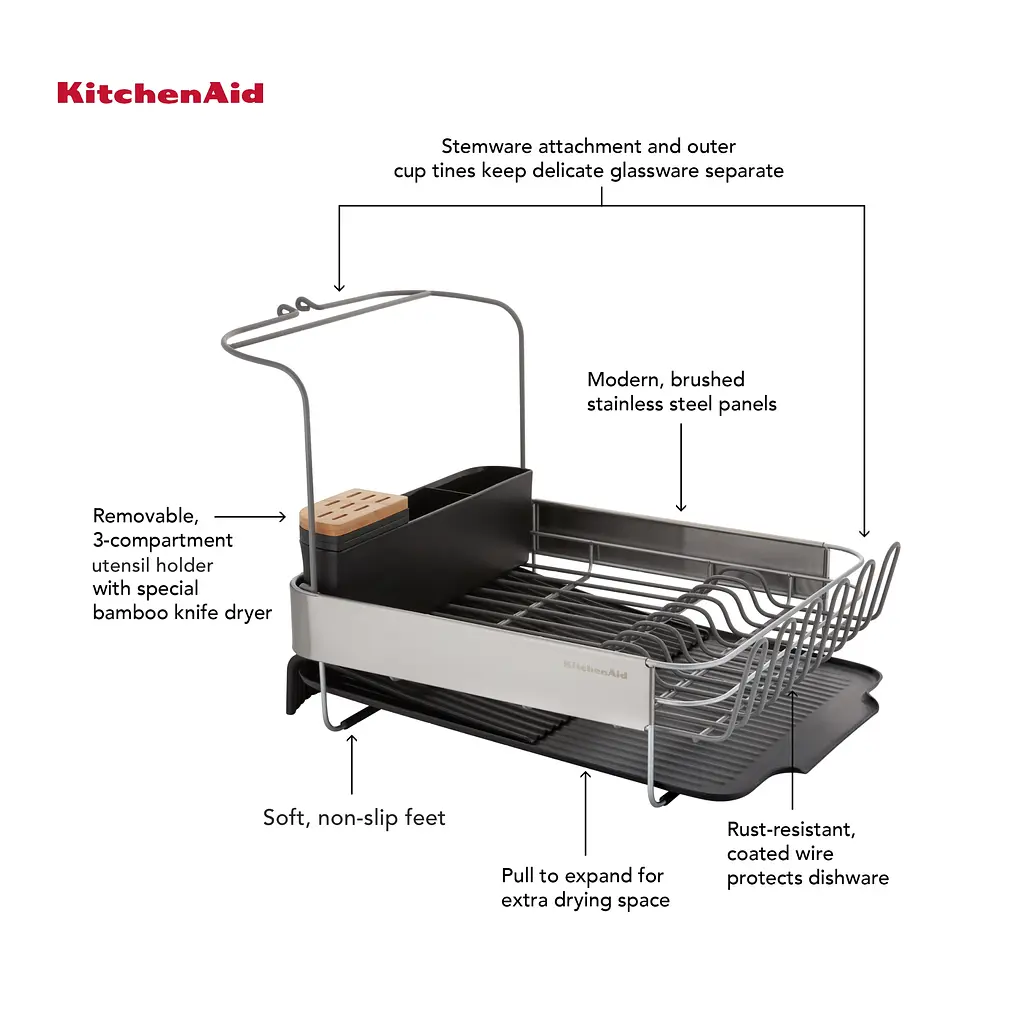 Підставка для сушки посуду KitchenAid Sinkware сіра (KEG896BXCGA) - фото 10