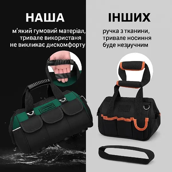 Посилена сумка для зберігання та перенесення інструментів 23 дюйми (52х29х33см) 50 літрів - фото 8