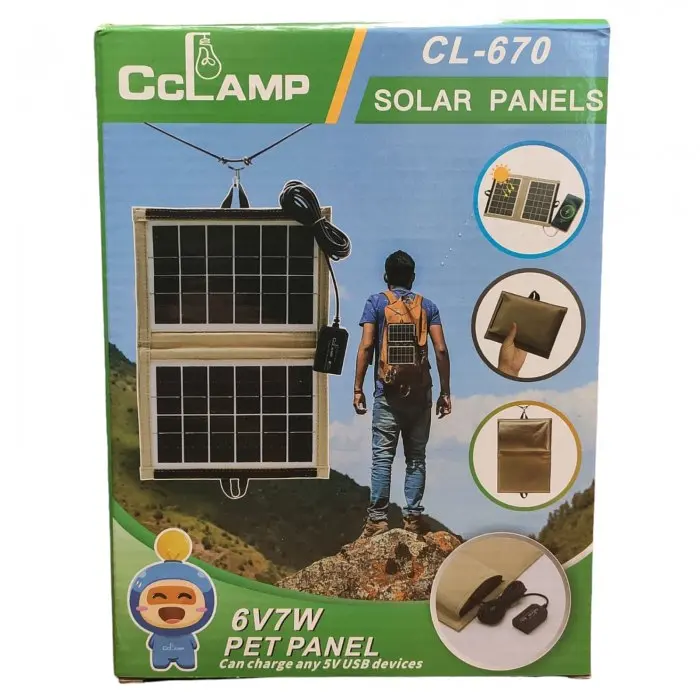 Солнечная панель трансформер CcLamp CL-670 7Вт зарядка от солнца Solar Panel Песочные - фото 6