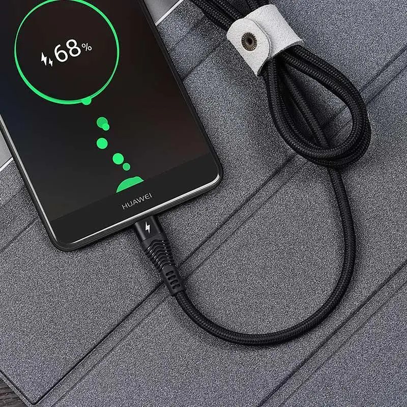 USB Cable Hoco U53 4A Flash MicroUSB Black 1.2m - фото 7