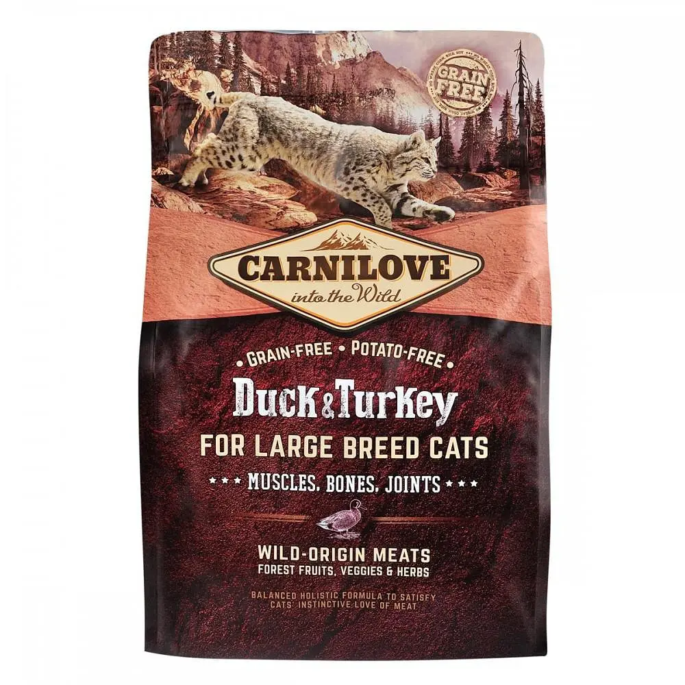 Сухий корм Carnilove Cat Adult Large Duck & Turkey 2 кг з качкою та індичкою для дорослих великих кішок - фото 4