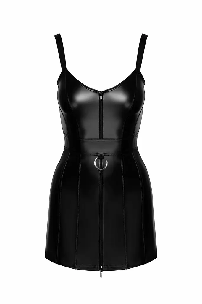 Сукня Noir Handmade F320 Starlet, M, під латекс, міні, блискавка по всій довжині, кільце на поясі - фото 7