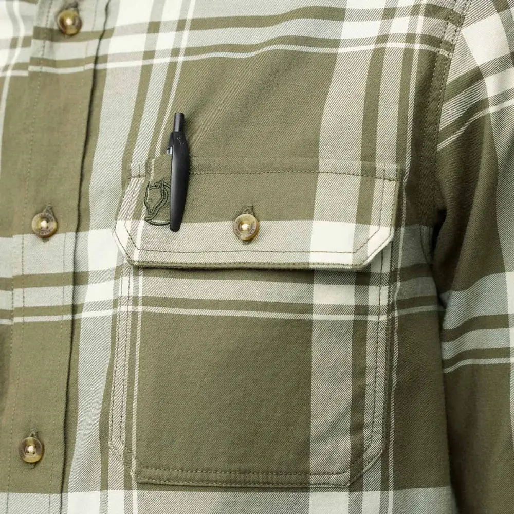 Сорочка Fjallraven Ovik Lite Flannel Shirt M M laurel green/chalk white - фото 3