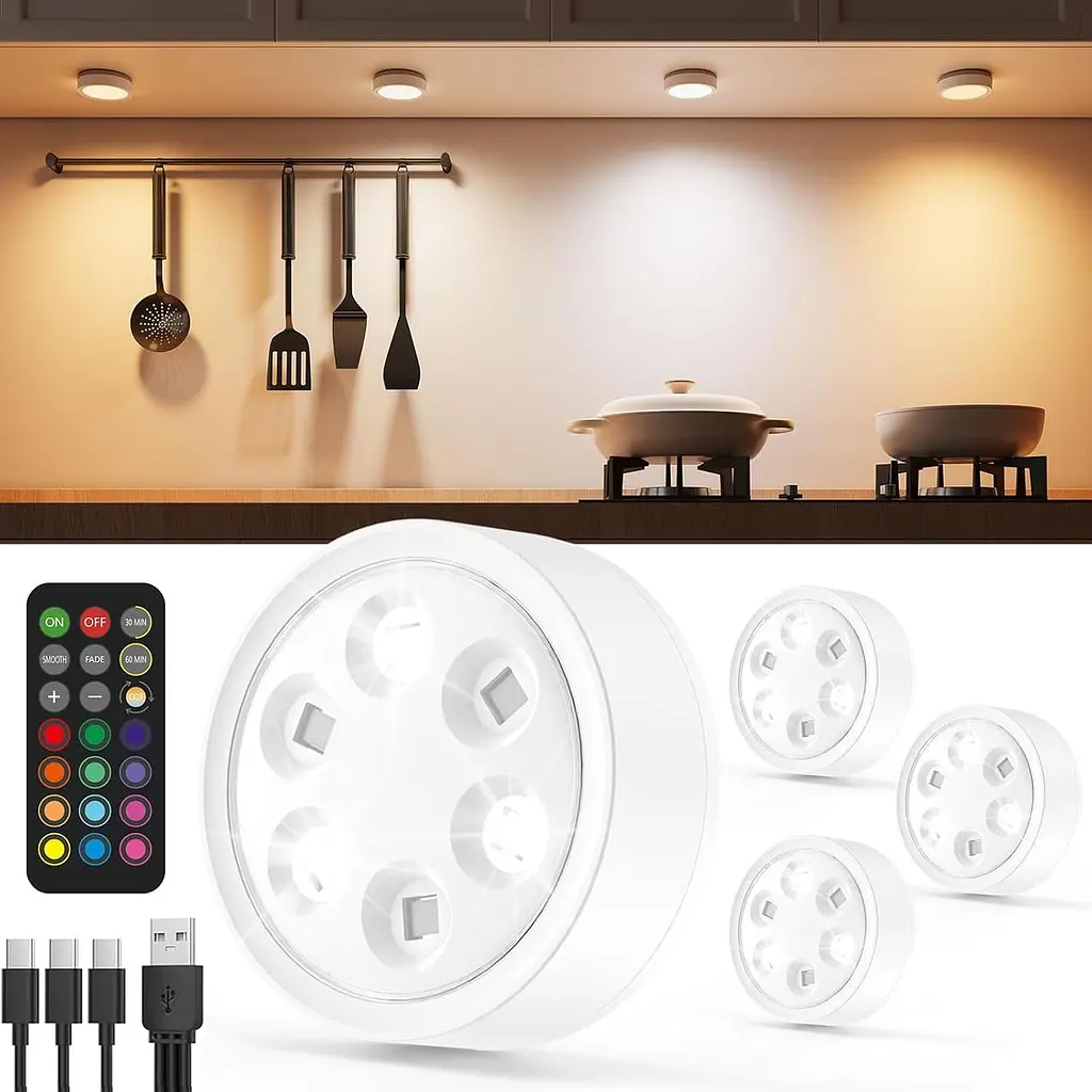 Переносний RGB LED світильник Vloee з дистанційним керуванням і магнітом